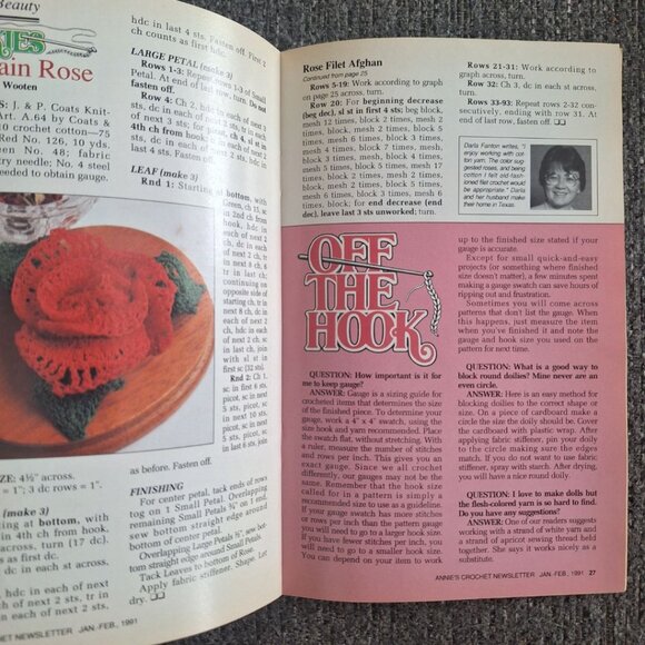 Annies‎ Crochet Newsletter 1991 Afghan Needle Work No 48 Crafts Goose Lace Doily - Picture 9 of 10